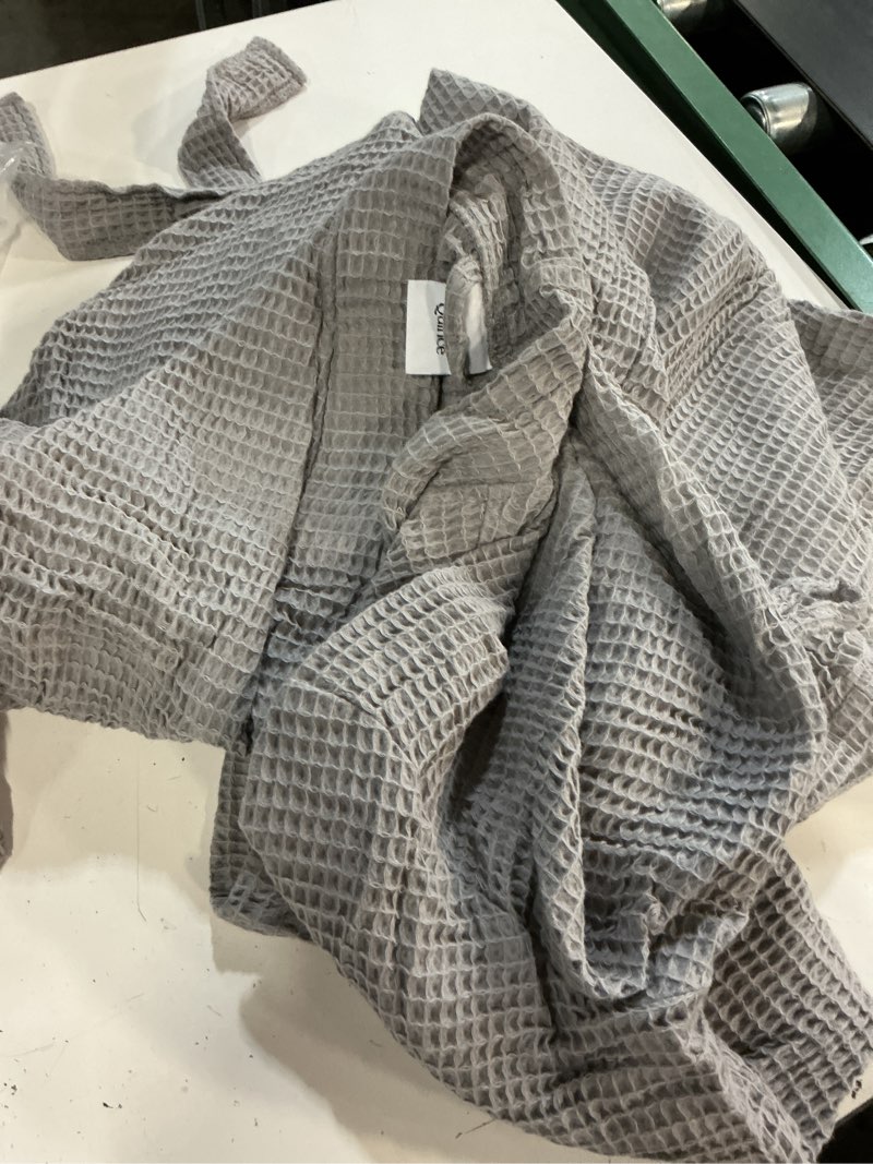 Condition photo showing Good Condition for small organic turkish waffle robe grey