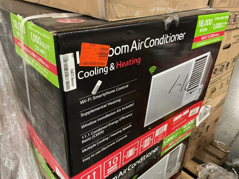 Condition photo showing New/Like New for LG 18 000 BTU Heat/Cool Smart Window Air Conditioner