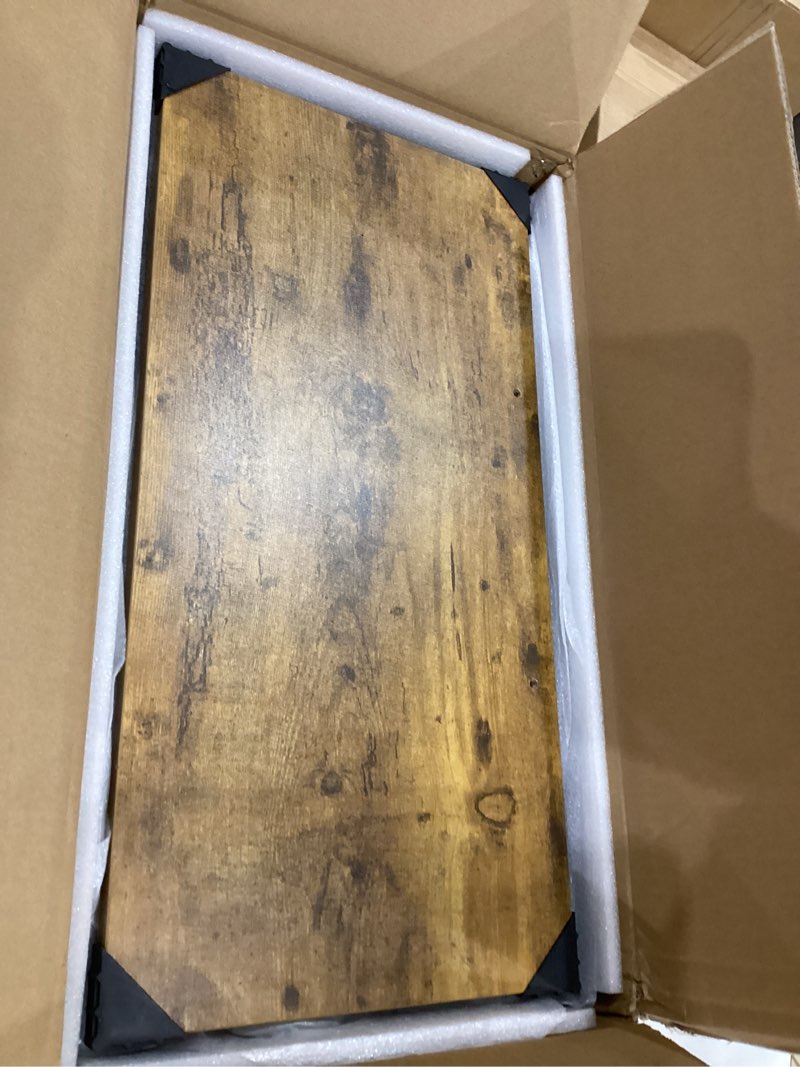 Condition photo showing Good Condition for klvied rolling mobile desk with cup holder, portable, adjustable height small stand up desk on wheels for home office laptop cart, computer, standing or sitting,oak standard oak