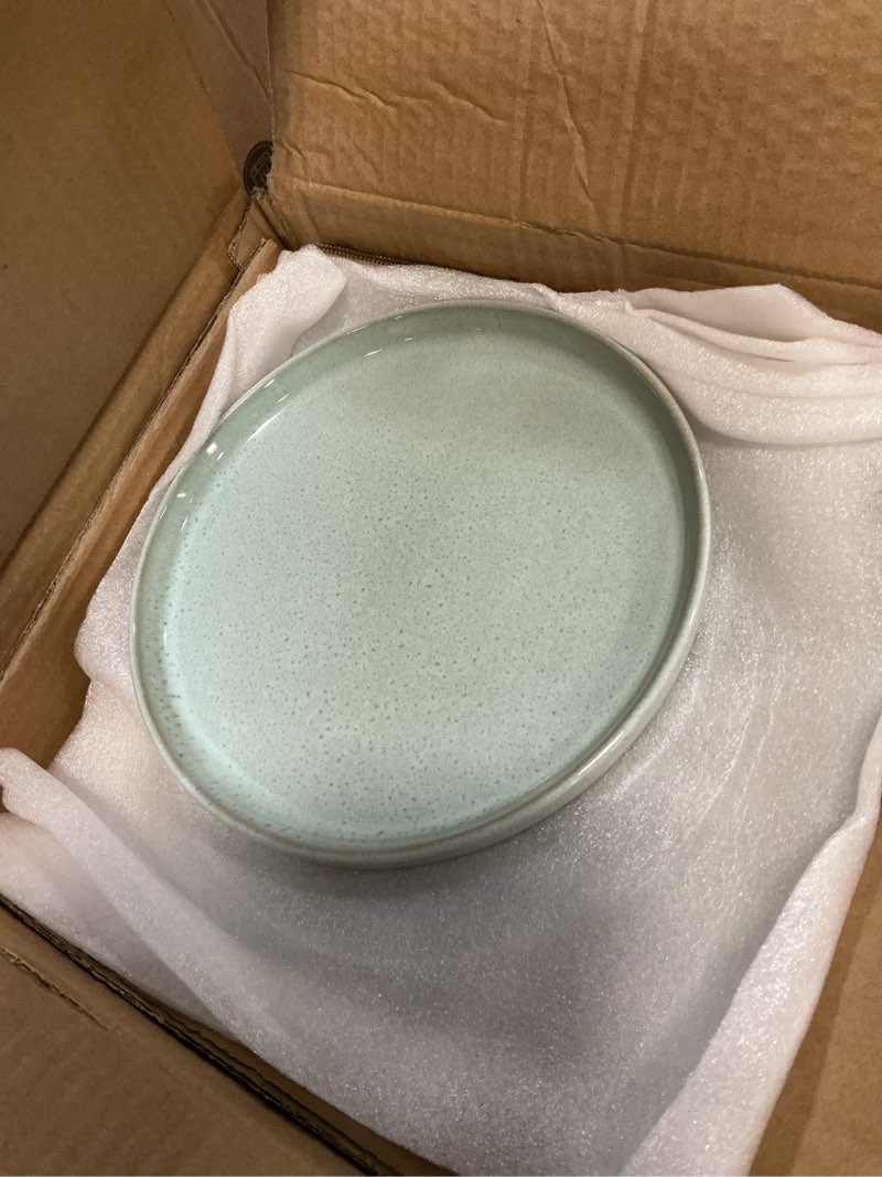 Condition photo showing Good Condition for vancasso anya 23 pieces plates and bowls set, mint green dinnerware sets, reactive glaze dishes set for 8, ceramic dishware sets kitchen dinner set, microwave & dishwasher safe mint green 23 pcs (set for 8)