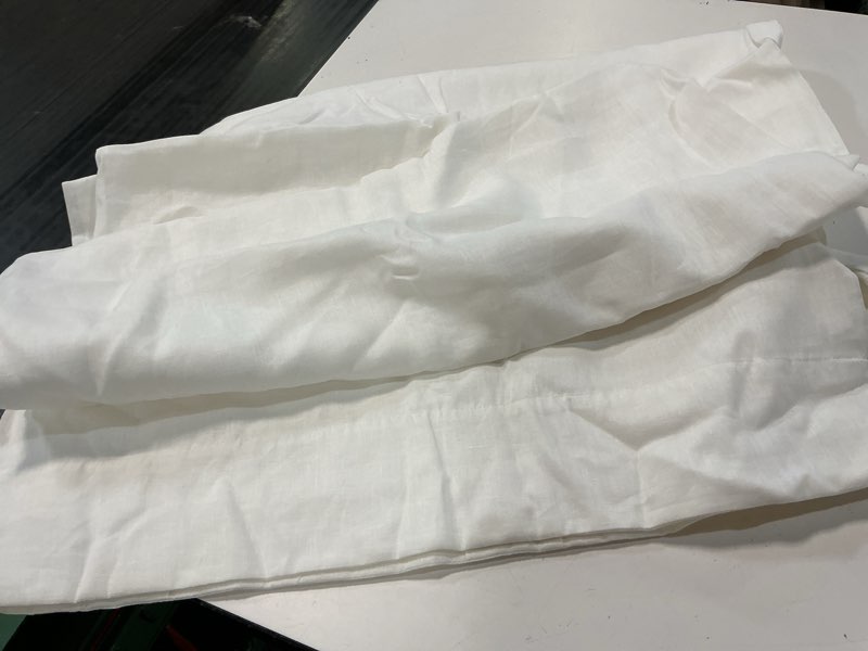 Condition photo showing Good Condition for european linen curtain, 48x84, white (1 panel)