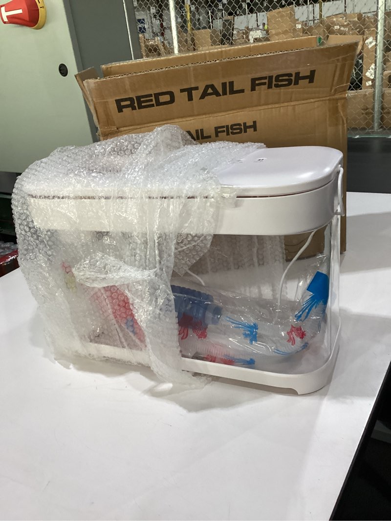 Condition photo showing Good Condition for Smart Fish Tank Aquarium 3 Gallon with Heater, Temperature Monitor, 3 Stage Filtration, 8 Color Lighting, Aquarium Siphon, Small Betta Tank Kit, Acrylic White with Heater