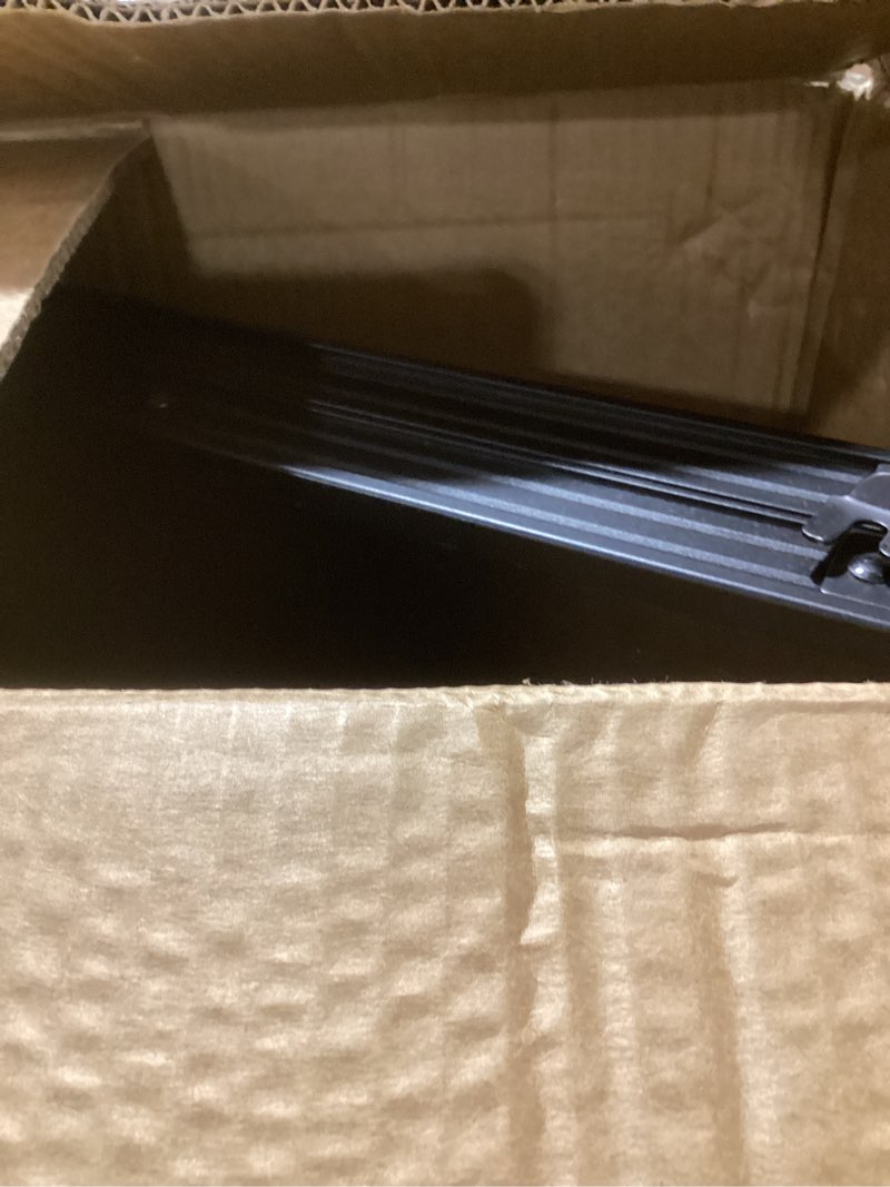 Condition photo showing Good Condition for anbte folding camping table, 36" x 24" portable table adjustable height max 28 inch aluminum folding table with storage net, lightweight, portable handle for travel, outdoor, backyard (black) pure black 36"l x 24"w x 27.5h"