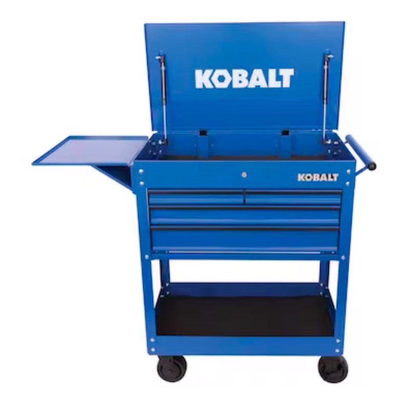 kobalt 35-in w x 37.5-in h 4 -drawer steel rolling tool cabinet ( blue )