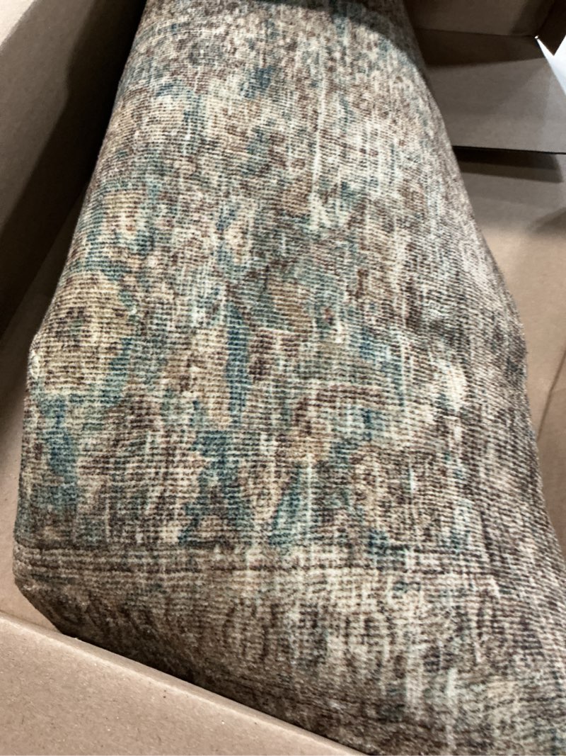 Condition photo showing Good Condition for loloi amber lewis morgan collection mog-02 navy/sand 2' x 3'-6" 38" thick accent rug feat. cloudpile, neutral, room décor, vintage inspired, livingroom, bedroom, dining area navy / sand 2' x 3'6" (rectangular)