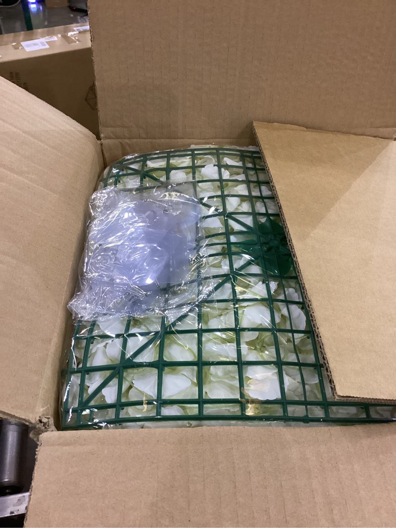 Condition photo showing New/Like New for Ivory Backdrop Flowers Wall Panels: 18 Pcs 15 x 15 Inch Floral Backdrop Artificial Flower Wall Decor for Baby Shower Wedding Photo Background Decoration (3.75ft by 7.5ft) 18pcs Ivory