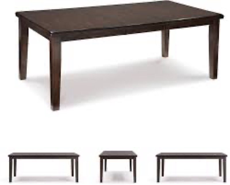 Signature Design by Ashley Haddigan Traditional Rectangular Dining Extension Table, Seats up to 8, D