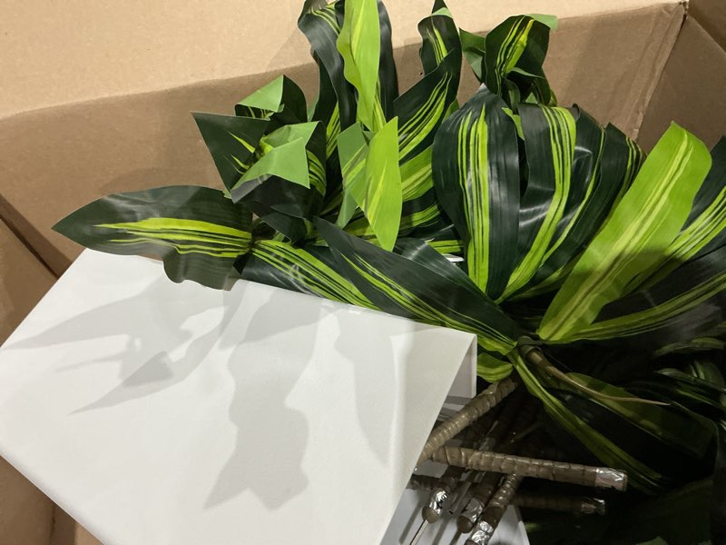 artificial dracaena tree 4/5/6ft – faux indoor plant with white planter