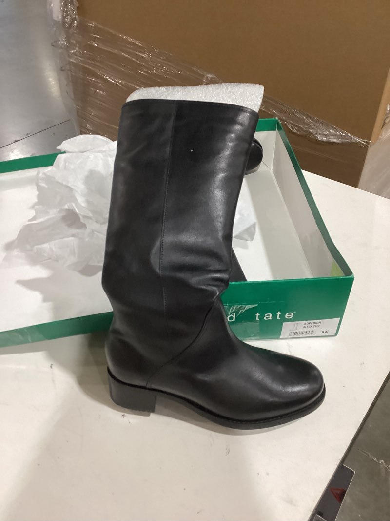 Condition photo showing Good Condition for women's leather high boots color black 