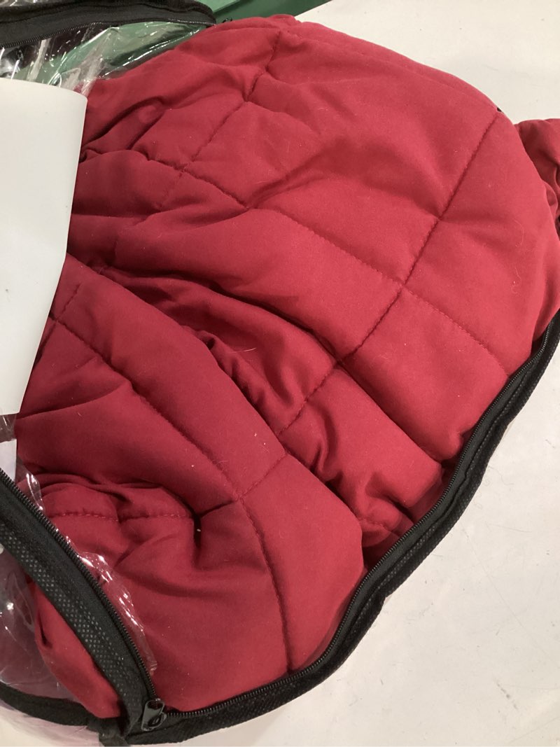 Condition photo showing As Is for red weighted blanket for adults 12lbs, 60"x80", queen size cooling heavy throw blanket for 110-130lbs, microfiber soft thick big blankets weighted comforter breathable gift for sleeping 60"x80"-12lbs wine red