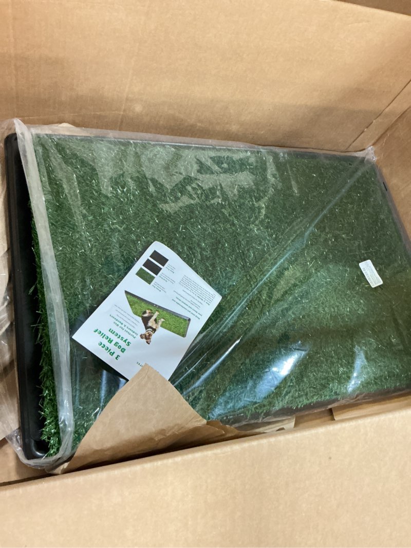 Condition photo showing Good Condition for petmaker artificial grass puppy pee pad for dogs and small pets with tray - 20x30 inches washable 3-layer reusable indoor dog potty grass training pad, easy clean pet housebreaking potty solution large 3-layer system