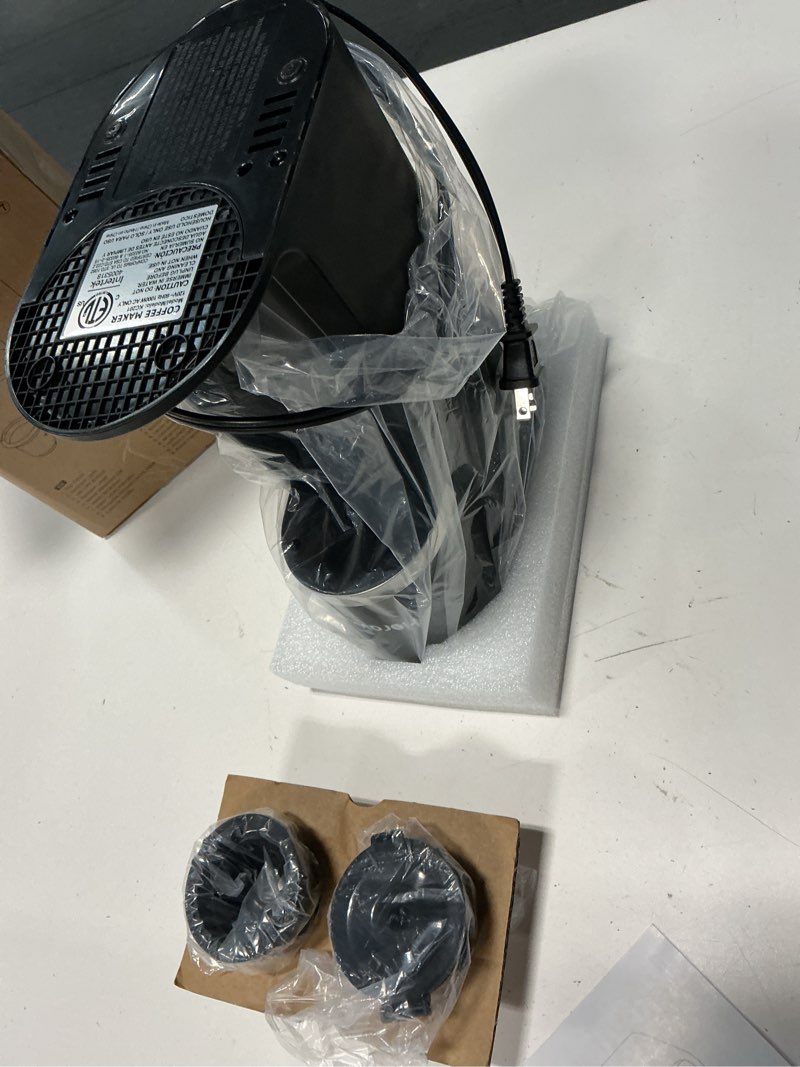 Condition photo showing Good Condition for horavie small single serve coffee maker, fast brew one cup coffee machine for k cup and grounds, 6 to 12 oz. brew sizes, pod coffee maker with descaling reminder and viewing tank, black black 9.45 inches