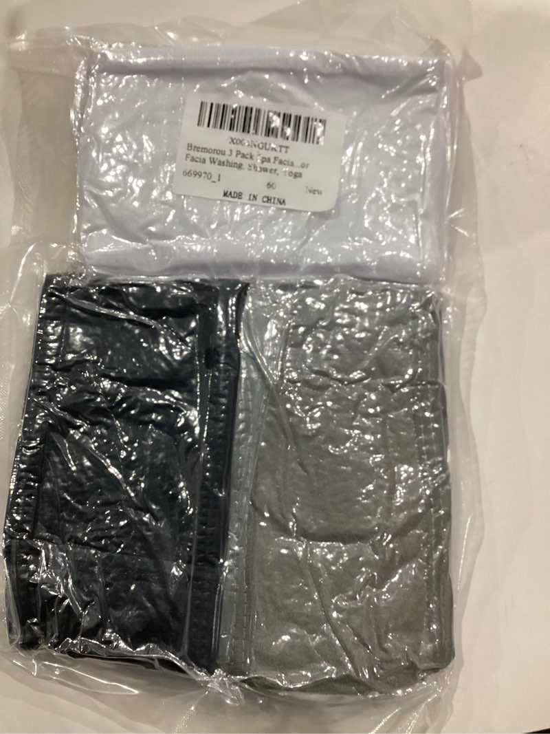 Condition photo showing New/Like New for Bremorou 3 Pack Spa Headbands For Women,Facial Headbands Esthetician,Adjustable Make Up Wrap Head for Washing Face Shower Yoga,Soft & Stretchy Skincare Wraps for Girls