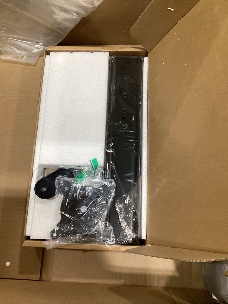 Condition photo showing Good Condition for single lcd computer monitor free-standing desk stand mount riser for 13 inch to 32 inch screen with swivel, height adjustable, rotation, vesa base stand holds one (1) screen up to 77lbs(ht05b-001))