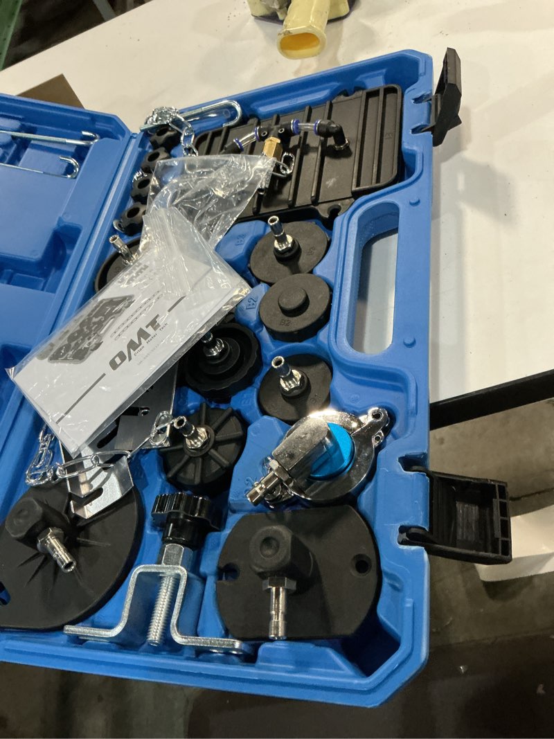 Condition photo showing Good Condition for orion motor tech brake master cylinder bleeder kit, brake bleeder kit with 12 master cylinder adapters, brake bleeding tool compatible with lexus bmw toyota audi more, brake fluid bleeding kit