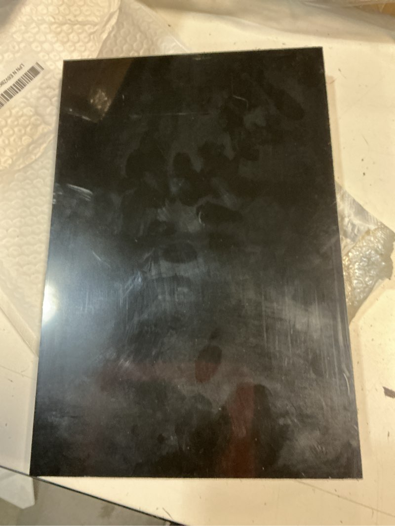 Condition photo showing As Is for high-density polyethylene (hdpe) plastic sheet 1" thick 8" x 12"- black hdpe sheet,for machining, home improvements, diy projects, engineering,high-density polyethylene plastic block (pack of 1) 1" x 8" x 12" black 1