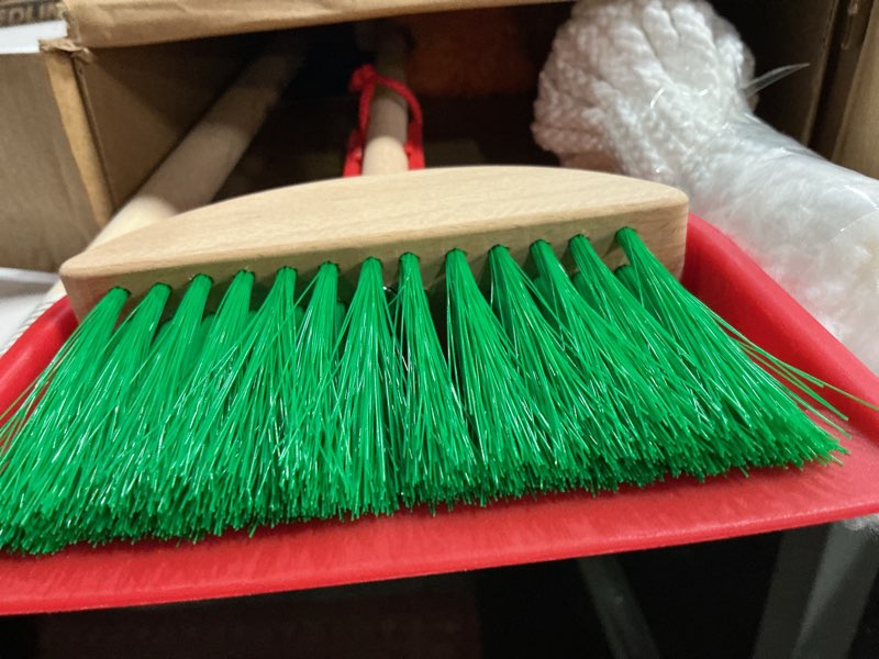 Condition photo showing New/Like New for melissa & doug dust sweep mop 6-piece pretend play set, toddler toy cleaning, pretend play home cleaning, kids broom and mop set for ages 3+