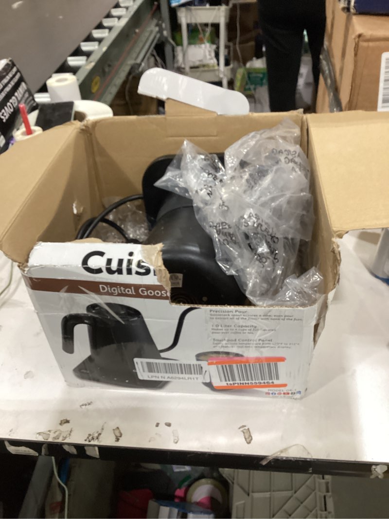 Condition photo showing Good Condition for cuisinart gk-1 digital goose neck kettle, precision gooseneck spout designed for precise pour control that holds 1-liter, 1200-watt allows for quick heat up, stainless steel,black black goose neck