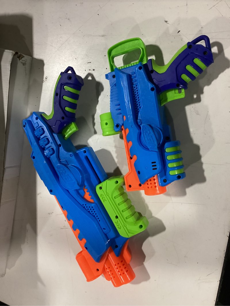 Condition photo showing As Is for nerf elite junior ultimate starter set, 2 easy play blasters, 15 darts for kids outdoor games, ages 6 & up