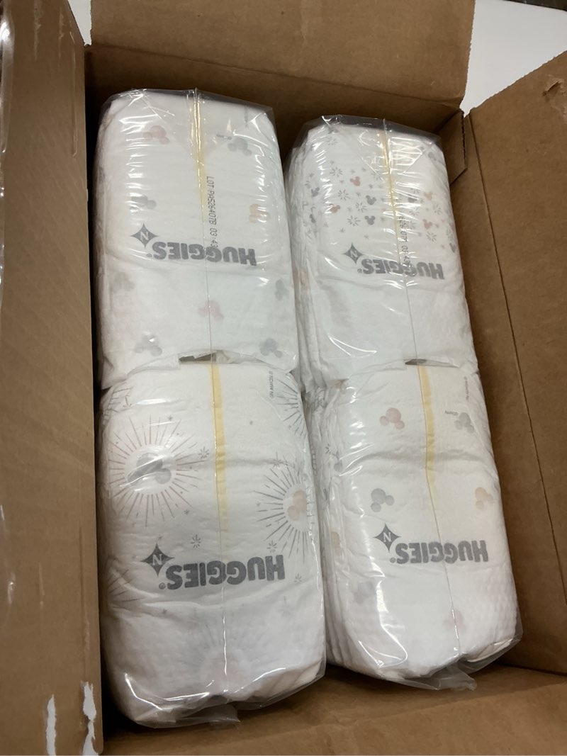 Condition photo showing Good Condition for Huggies Size Newborn Diapers, Skin Essentials Baby Diapers, Size Newborn (6-9 lbs), 76 Count, Packaging May Vary