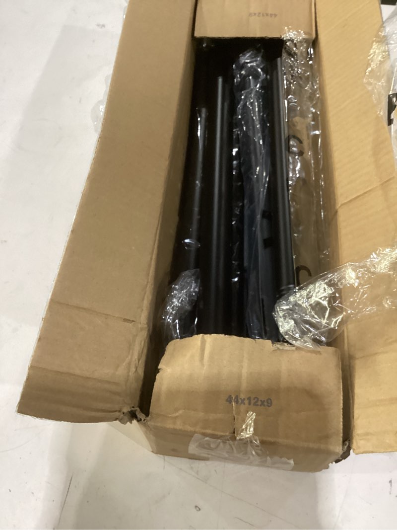 Condition photo showing Good Condition for tension curtain rod 31 to112 in extra long curtain rod adjustable pole heavy duty spring matte black shower curtain rod for bathroom windows room divider never rust anti-slip 31-112" matte black