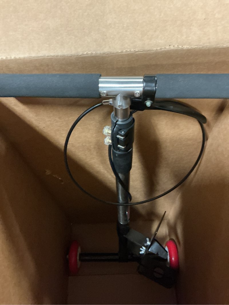Condition photo showing As Is for razor a3 kick scooter for kids - larger wheels, front suspension, wheelie bar, lightweight, foldable, and adjustable handlebars red