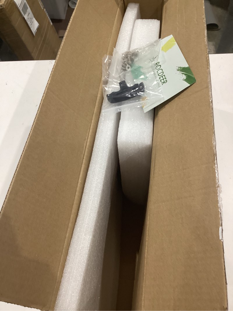 Condition photo showing Good Condition for bamboo monitor stand riser with cable routing slot, ergonomic computer shelf for desk, natural wood desktop organizer for monitor laptop printer, home office accessory