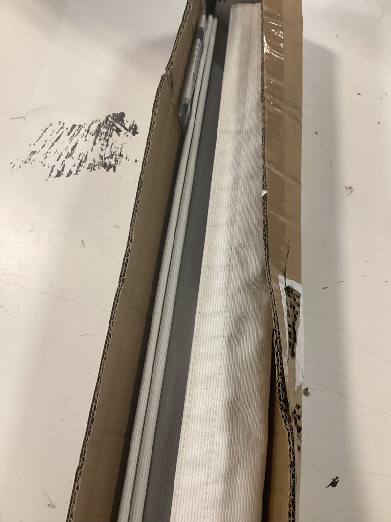 Condition photo showing Good Condition for 100% blackout cordless roman shades for indoor windows & french doors, 25 3/4" w × 60" h - blackout - natural blackout - natural 25 3/4" w × 60" h