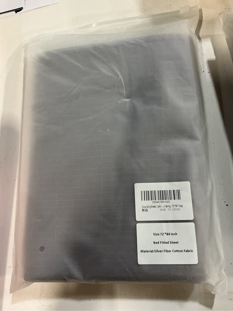 Condition photo showing New/Like New for Grounding Sheet, Calking Size Grounding Flat Sheet with 5% Silver Fiber Grounded Bed Sheet Earth Product for Improved Sleep & Stress Relief (Calking - 72"*84" Gray) Gray California King