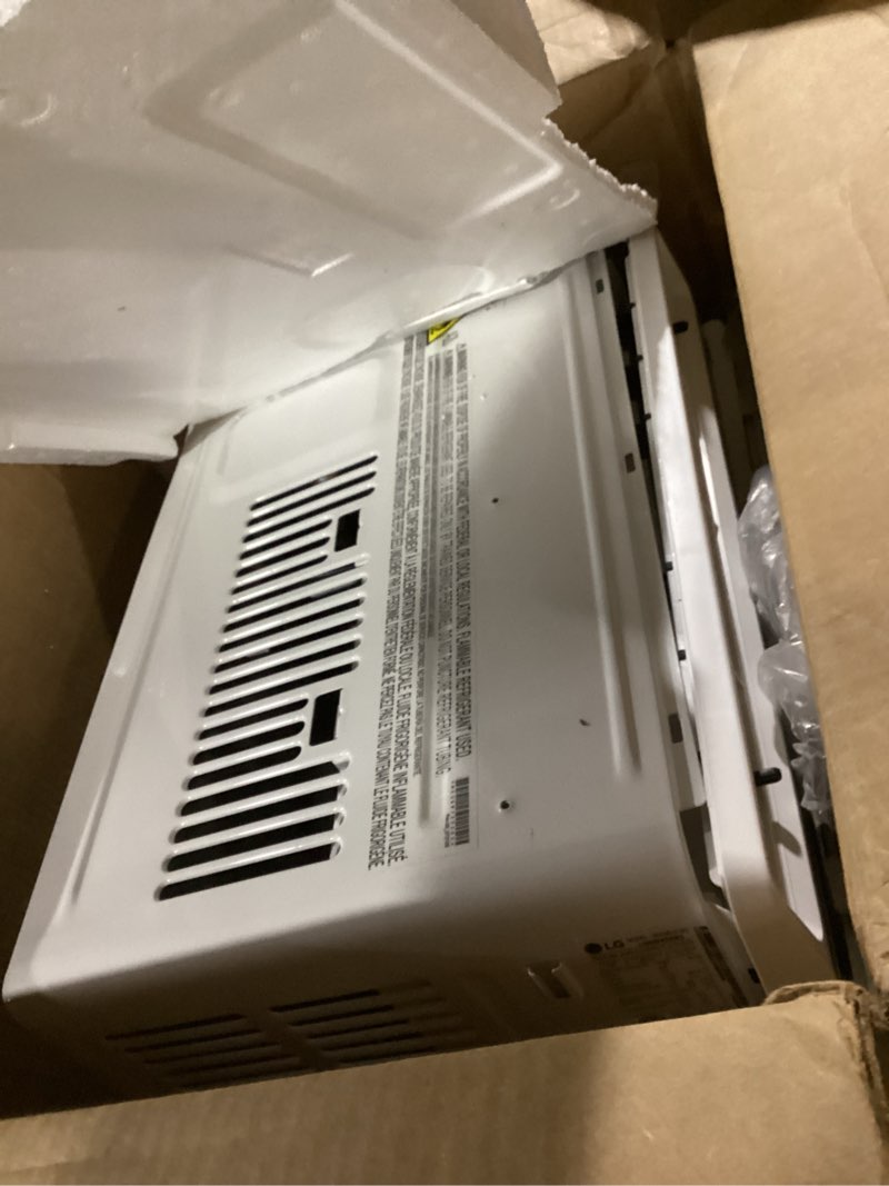 Condition photo showing As Is for lg 6000 btu window air conditioner[2024 new] remote control, wifi enabled works with lg thinq, alexa, hey google, washable filer ultra-quiet cools small room up to 250 sq.ft ac unit white lw6024rsmx white 6,000 btu