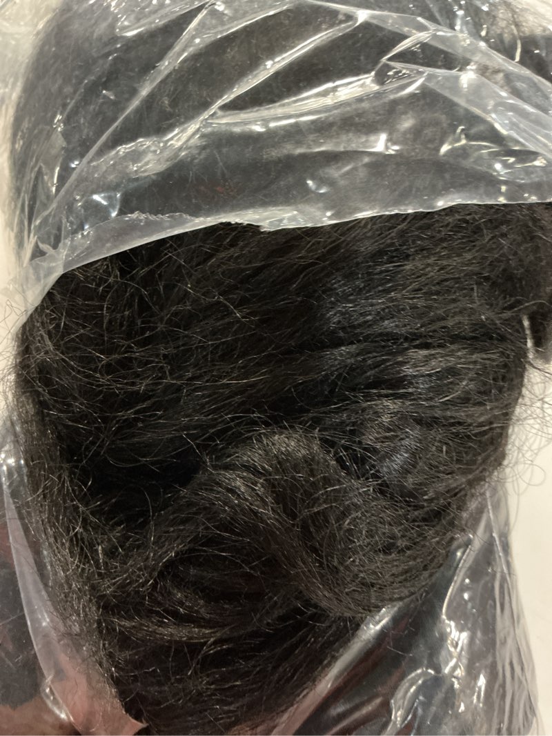 Condition photo showing As Is for hanne yaki curly v part wig u part synthetic half wigs for black women 22 inch heat-resistant hair replacement wig (natural black) 22 inch natural black