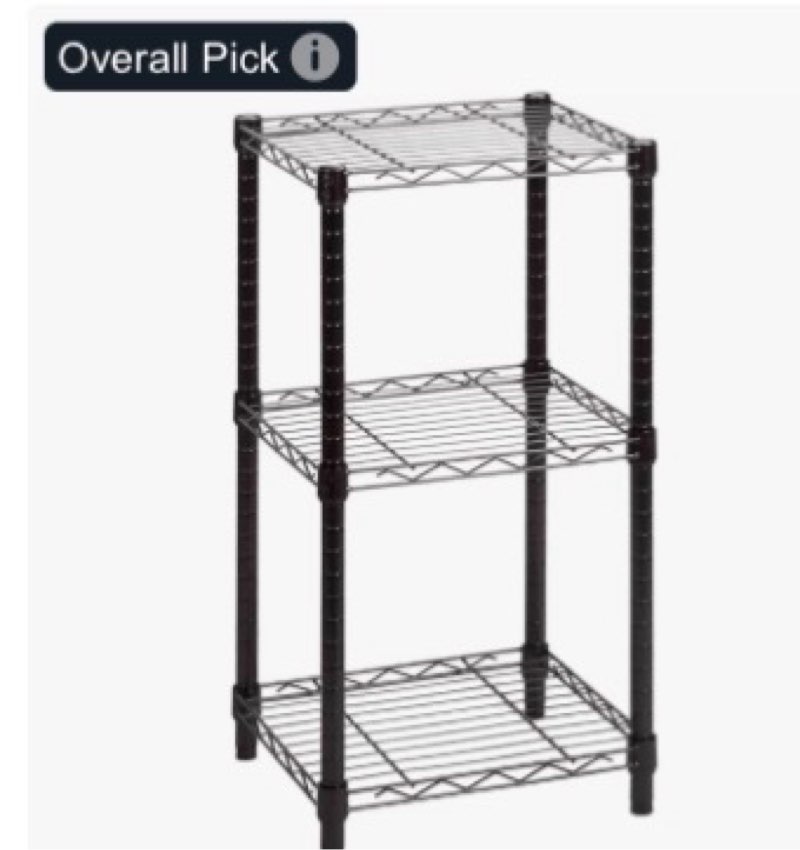 Honey-Can-Do Small 3-Tier Adjustable Storage Shelving Unit SHF-09209 Black 600 lbs