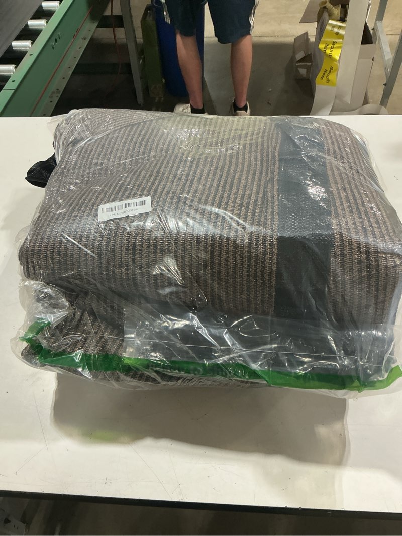 Condition photo showing Good Condition for 5ftx50ft fence privacy screen heavy duty 170 gsm windscreen & dustproof fabric privacy screen covering mesh fencing for outdoor patio, balcony, pool deck, brown 0 5' x 5 0' brown