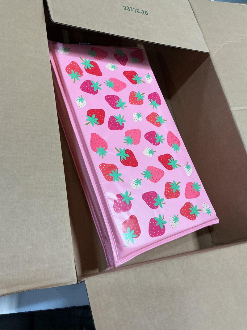 Condition photo showing Good Condition for wildkin kids vinyl nap mat for boys – foldable toddler sleep mat for daycare, preschool, kindergarten & travel, durable & easy to clean, ages 3–7, machine washable strawberry patch