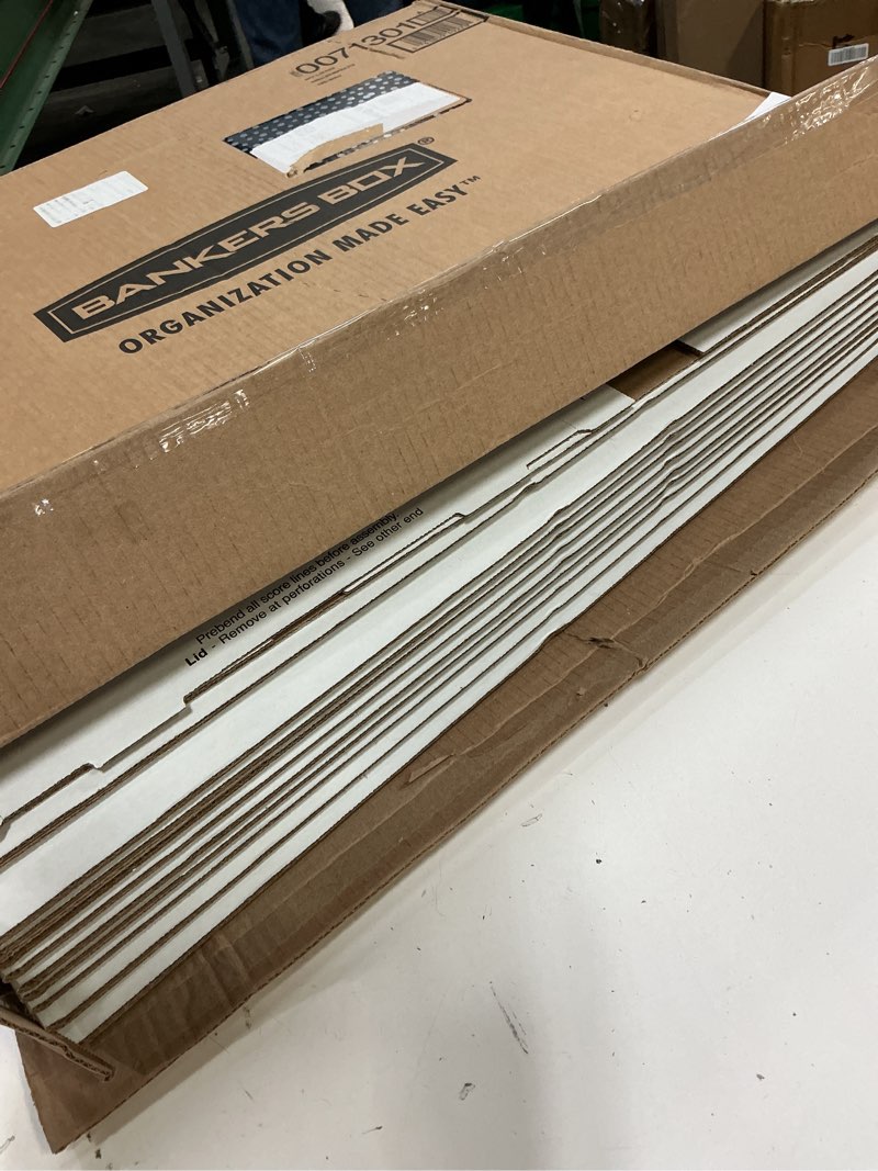 Condition photo showing Good Condition for bankers box 12 pack standard duty file storage boxes, standard assembly, removable lid, letter/legal (0071301)