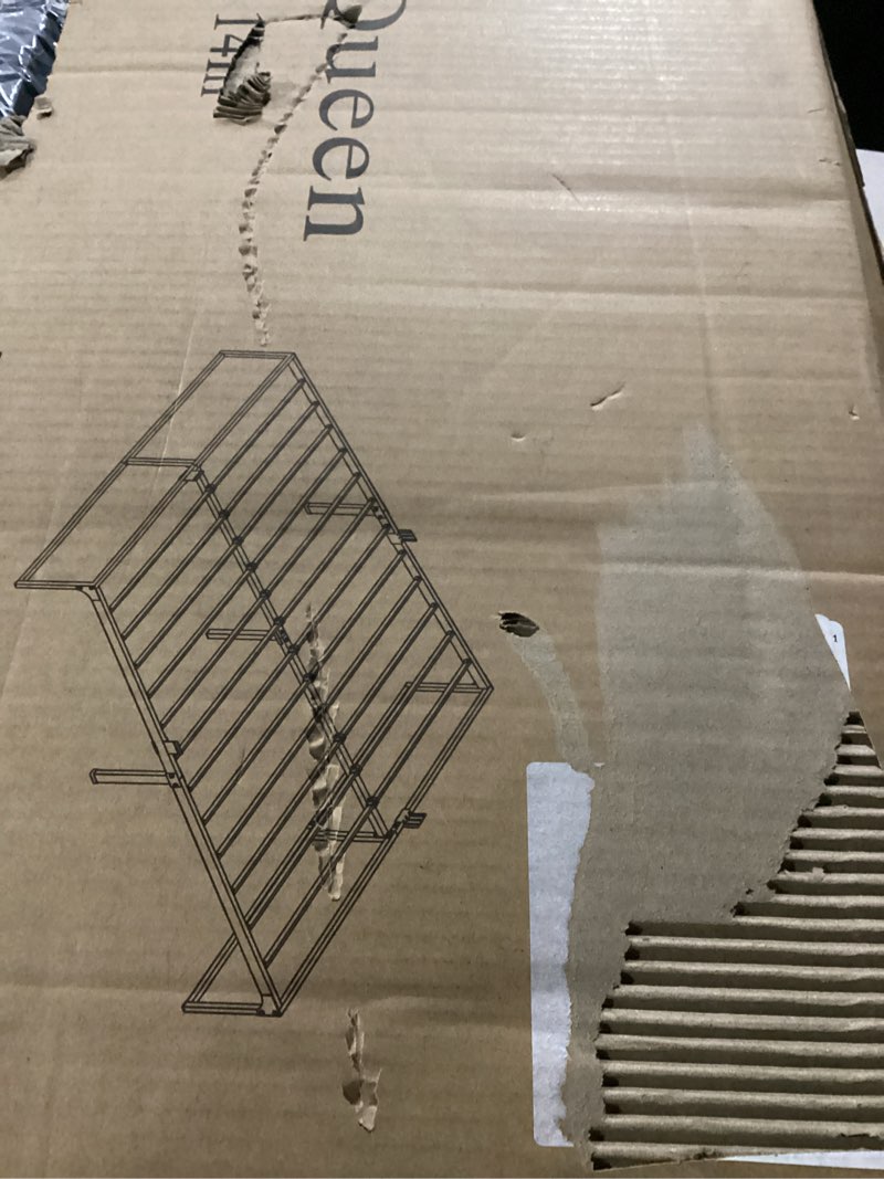 Condition photo showing New/Like New for Amazon Basics Bed Frame with Storage, Foldable Metal Platform, Sturdy Steel, No Box Spring Needed, 14-inch High, Tool-Free Setup, Queen Size, Black Queen 14 Inch ( Foldable)