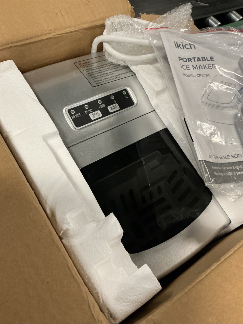 Condition photo showing Good Condition for ikich quick portable ice maker cp173a silver - 26lbs - new sealed box