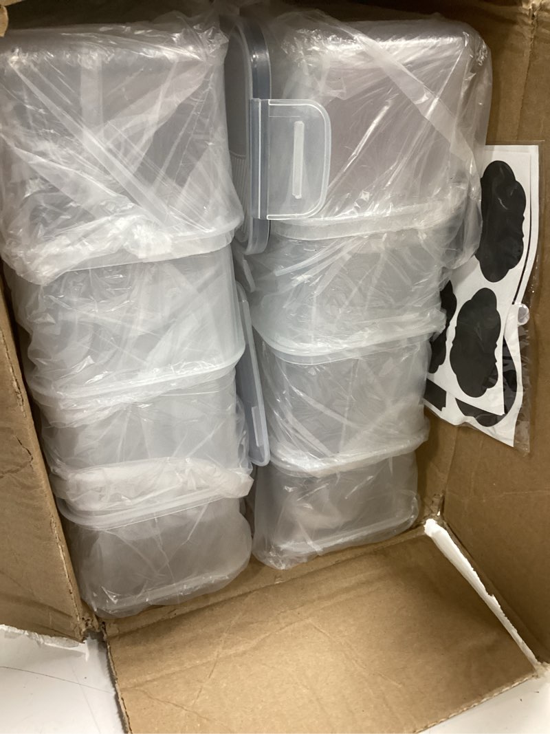 Condition photo showing Good Condition for snslxh airtight food storage containers with lids, 24 pcs plastic pantry organizers and storage canisters for cereal, dry food, flour and sugar, bpa free, includes 24 labels