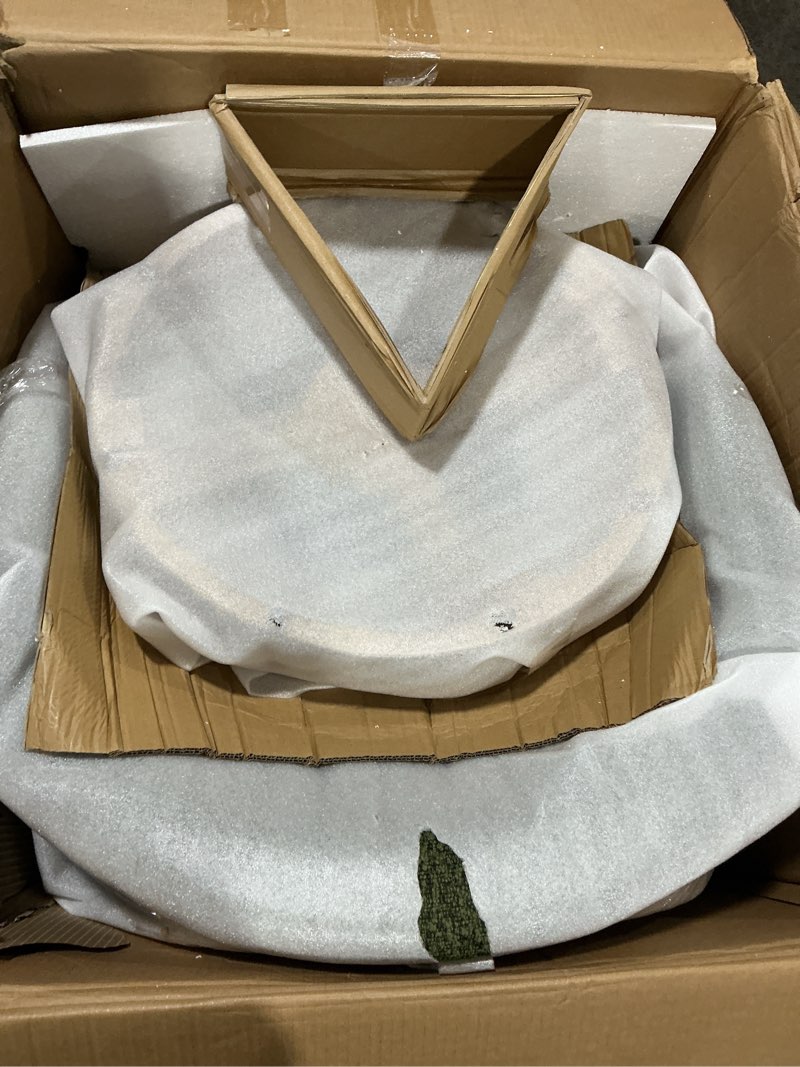 Condition photo showing Good Condition for Swivel Accent Chair Round Barrel Armchair Upholstered Performance Fabric for Living Room Bedroom Waitingroom,1 Box,Moss Green