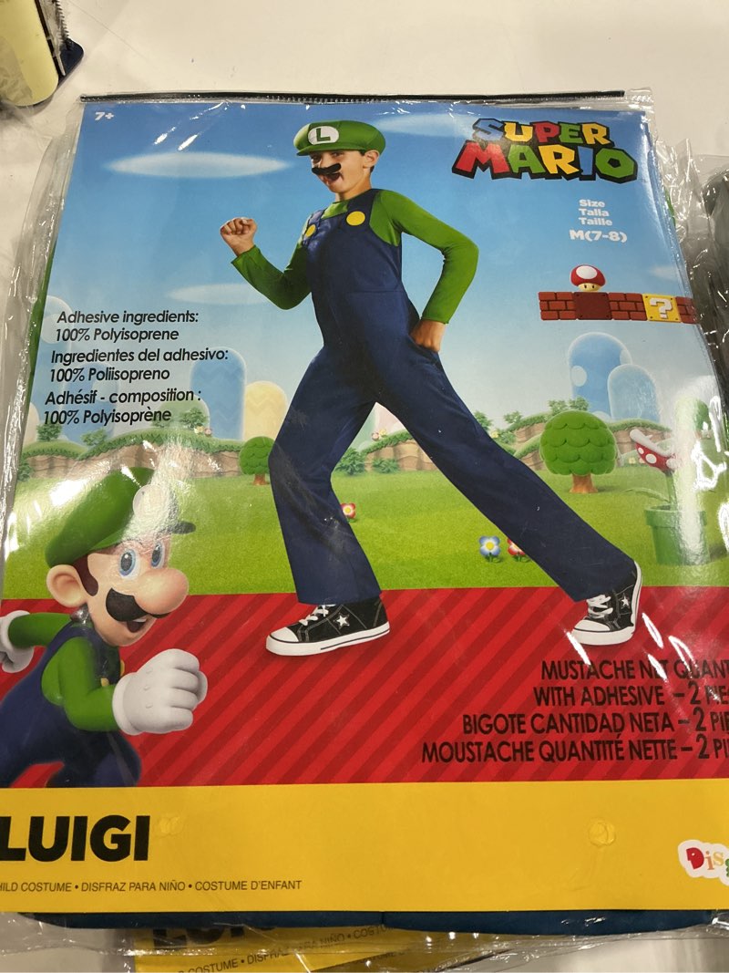 Condition photo showing New/Like New for Disguise Boys  Classic Super Mario Bros. Luigi Costume - 7-8