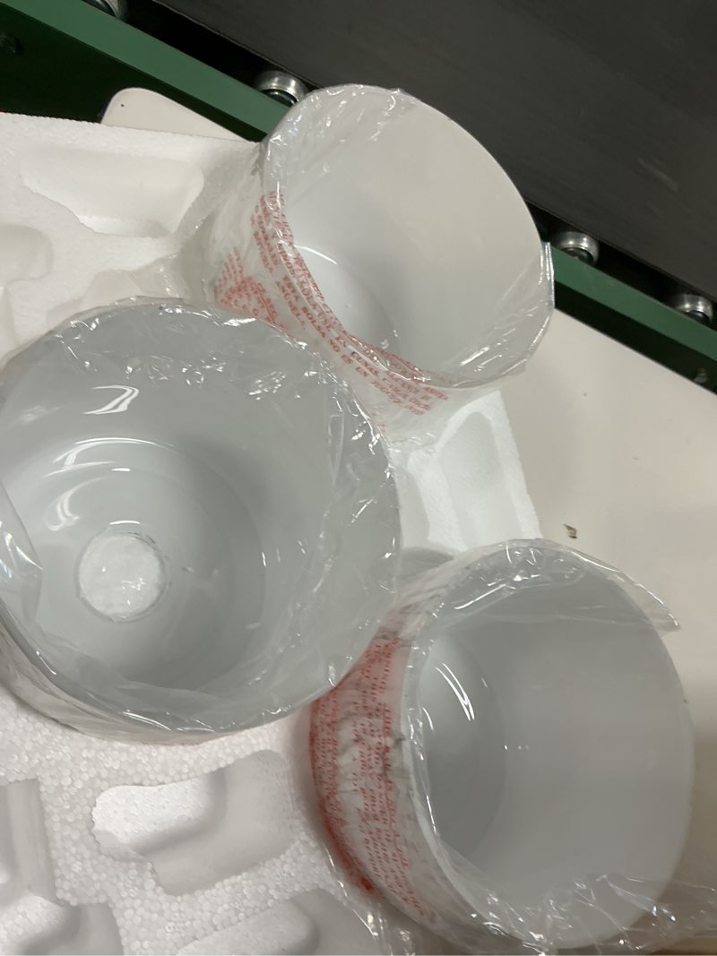 Condition photo showing Good Condition for 3 pack painting glass shade replacement,ceiling fan light covers glass drum lampshades for chandelier vanity lights wall sconces pendant light,1.66" fitter size,5.32" high*6.11" diameter 6.11" painting glass