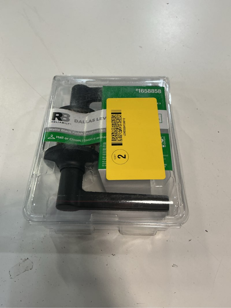 Condition photo showing Good Condition for reliabilt dallas matte black reversible passage door handle