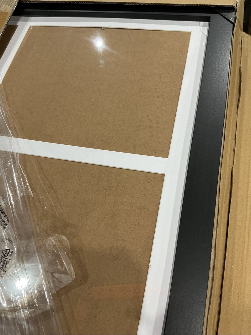 Condition photo showing As Is for duenpy 21.7x26.1 6 opening collage frame for 6 8x10 photos black | multi slot collage frame fits 8.5x11 photos black solid frame dual wall tabletop display for living room black 21.7x26.1?8x10 opening?