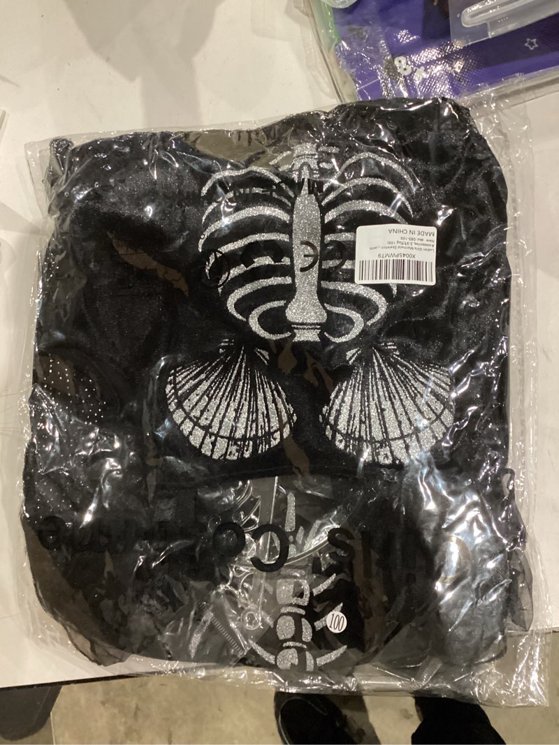 Condition photo showing New/Like New for Girls Mermaid Skeleton Costume Kids Ariel Princess Black Dress Halloween Cosplay Outfits with Accessories 2-3T