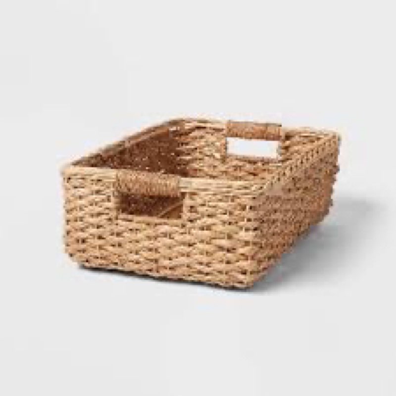 Braided Seagrass Folio Bin - Brightroom 17”x12”x6” 