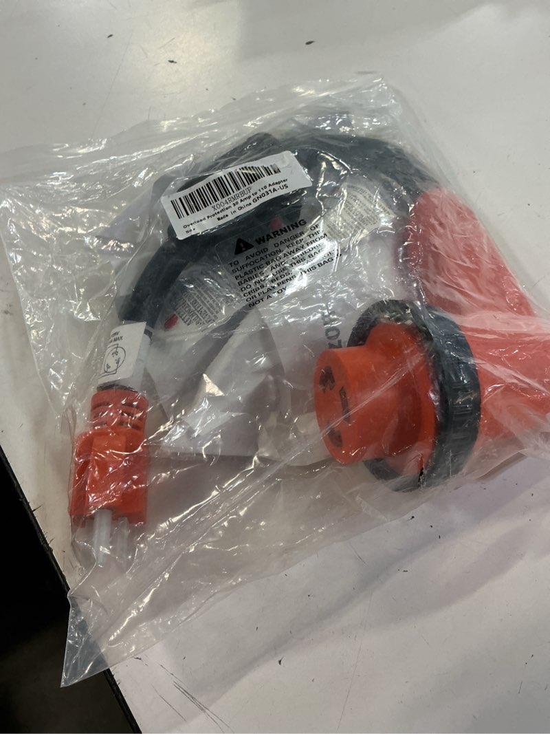 Condition photo showing Good Condition for overload protection rv 30 amp to 110 adapter cord with circuit breaker, 15 amp/20 amp household to 30 amp rv power electrical adapter with twist lock, nema 5-15p to nema l5-30r, etl listed