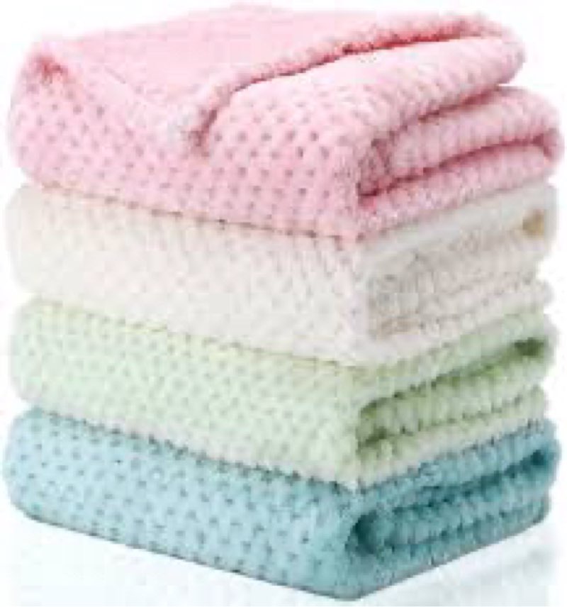 Frienda 4 Pcs Baby Fuzzy Blanket Fluffy Baby Blanket for Boys Girls Soft Warm Infant Newborn Toddler