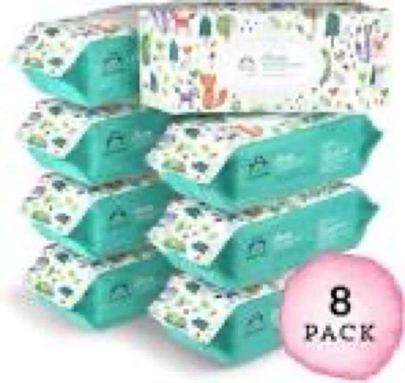 amazon brand - mama bear gentle formulated without fragrance baby wipes, hypoallergenic, sensitive skin, unscented, 800 count (8 packs of 100)