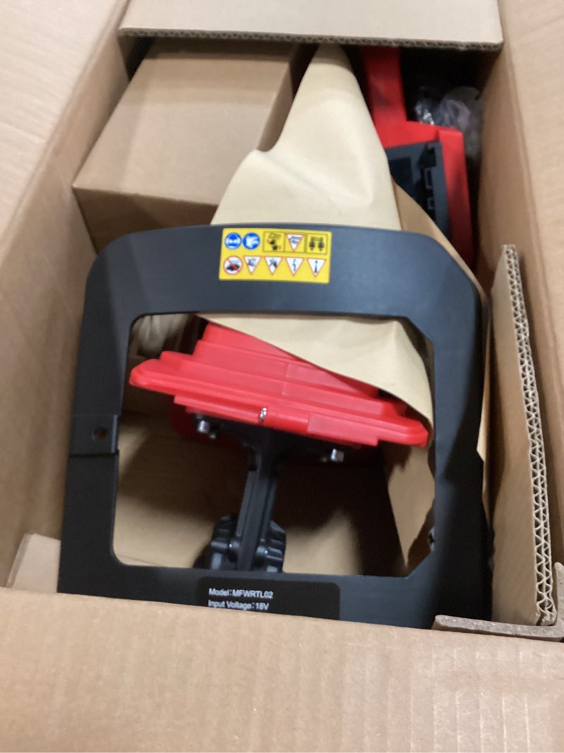 Condition photo showing Good Condition for cordless brushless garden tiller cultivator compatible with milwaukee 18v battery(tool only), 10’’ wide 7’’ deep electric soil rototiller, 48-tine mini rotary tiller for garden beds &soil preparation red-no battery