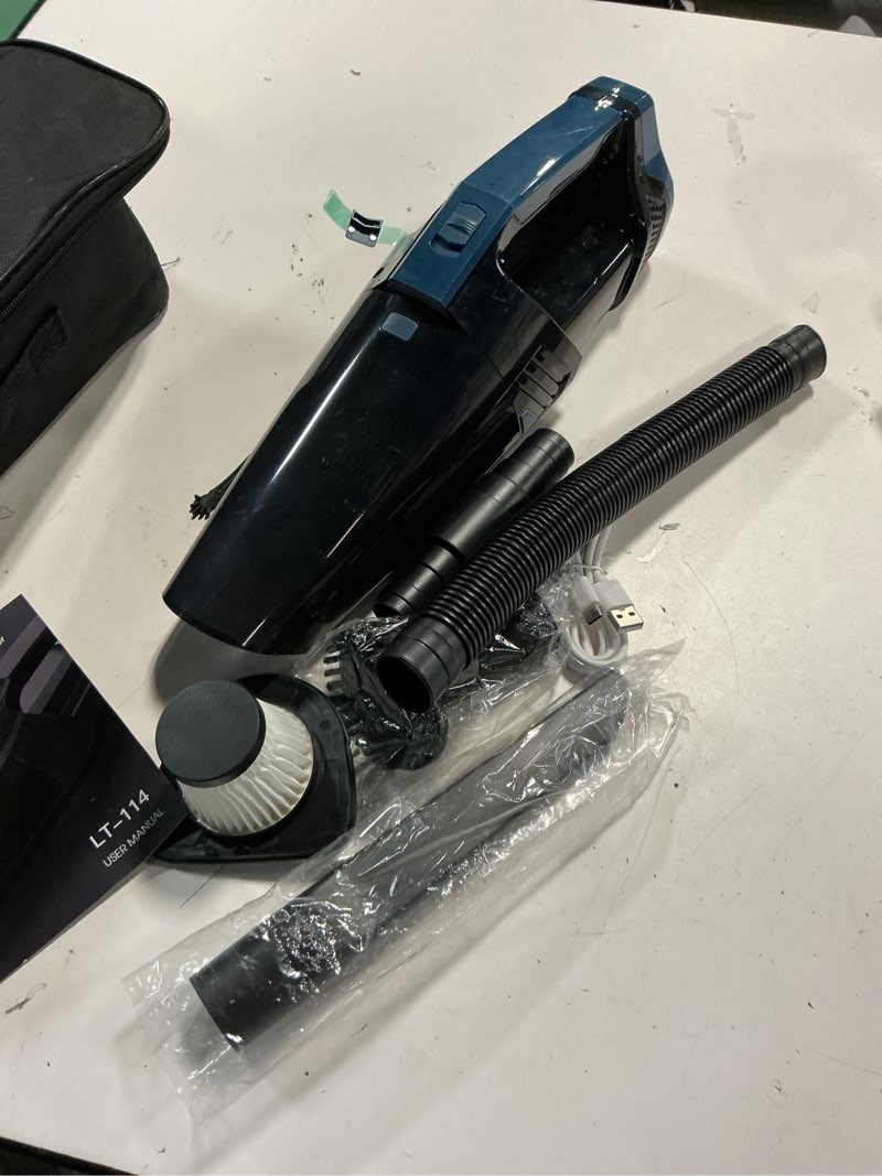 Condition photo showing Good Condition for cordless car vacuum lightweight high power handheld vacuum cleaner with led light, hand vacuum for car home office and pet hair, blackblue